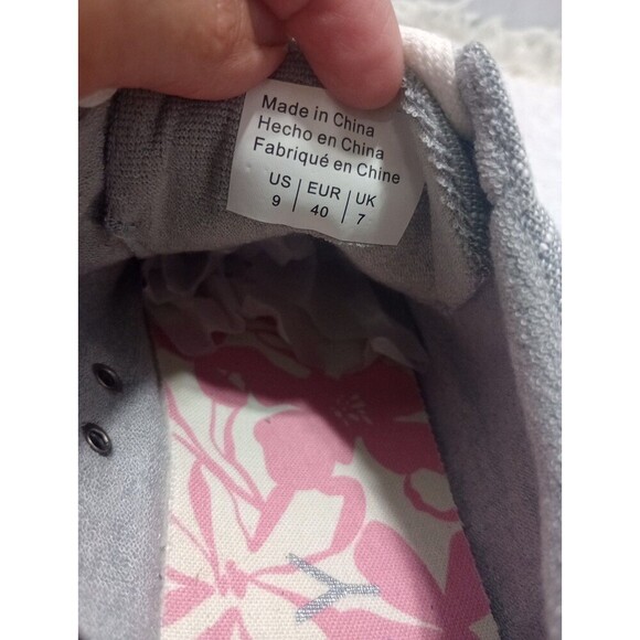 Roxy Pierview Grey Canvas Lace Up Low Top Cushion Sneakers Size 9 - Picture 3 of 9